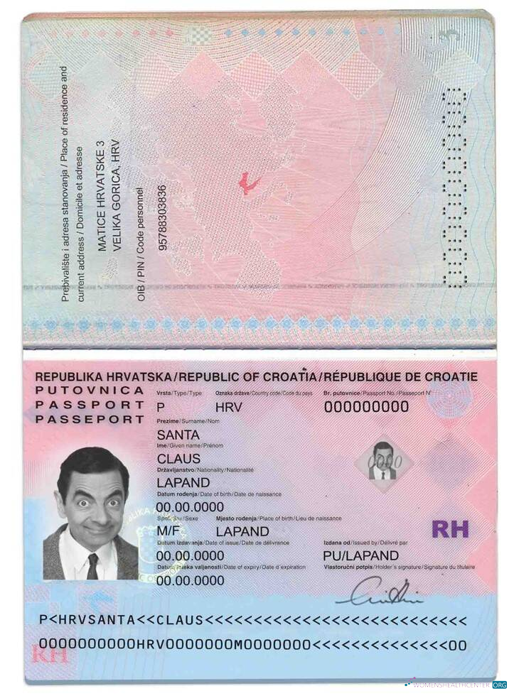 Download Croatia passport Photoshop template